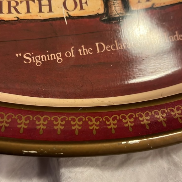 Miller Birth Of A Nation Declaration Of Independence Metal Serving Platter Tray - Picture 3 of 7